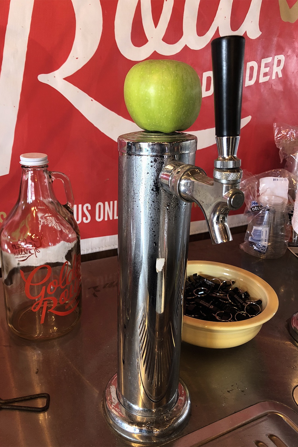 golden row hard cider tap