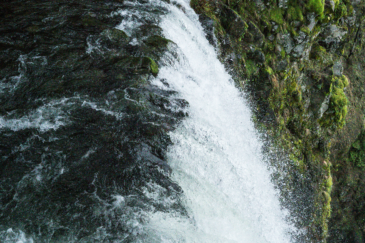 top of multnomah falls cascading downhill