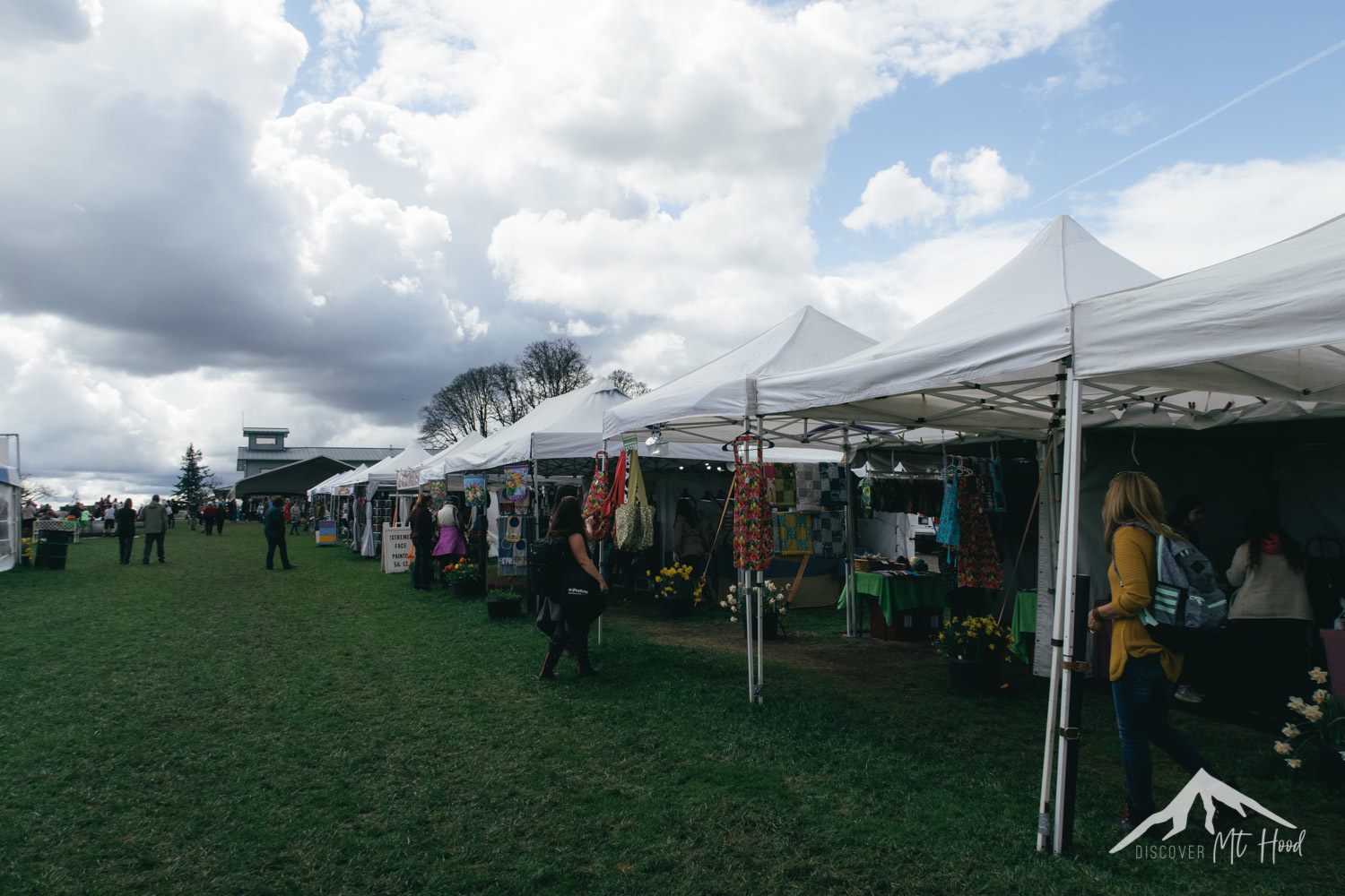 Row of vendors at Wooden Shoe Tulip Festival